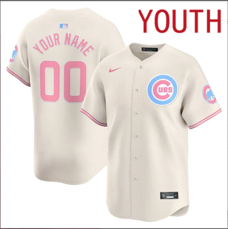 Youth Chicago Cubs Custom cream 2024 Nike MLB jersey